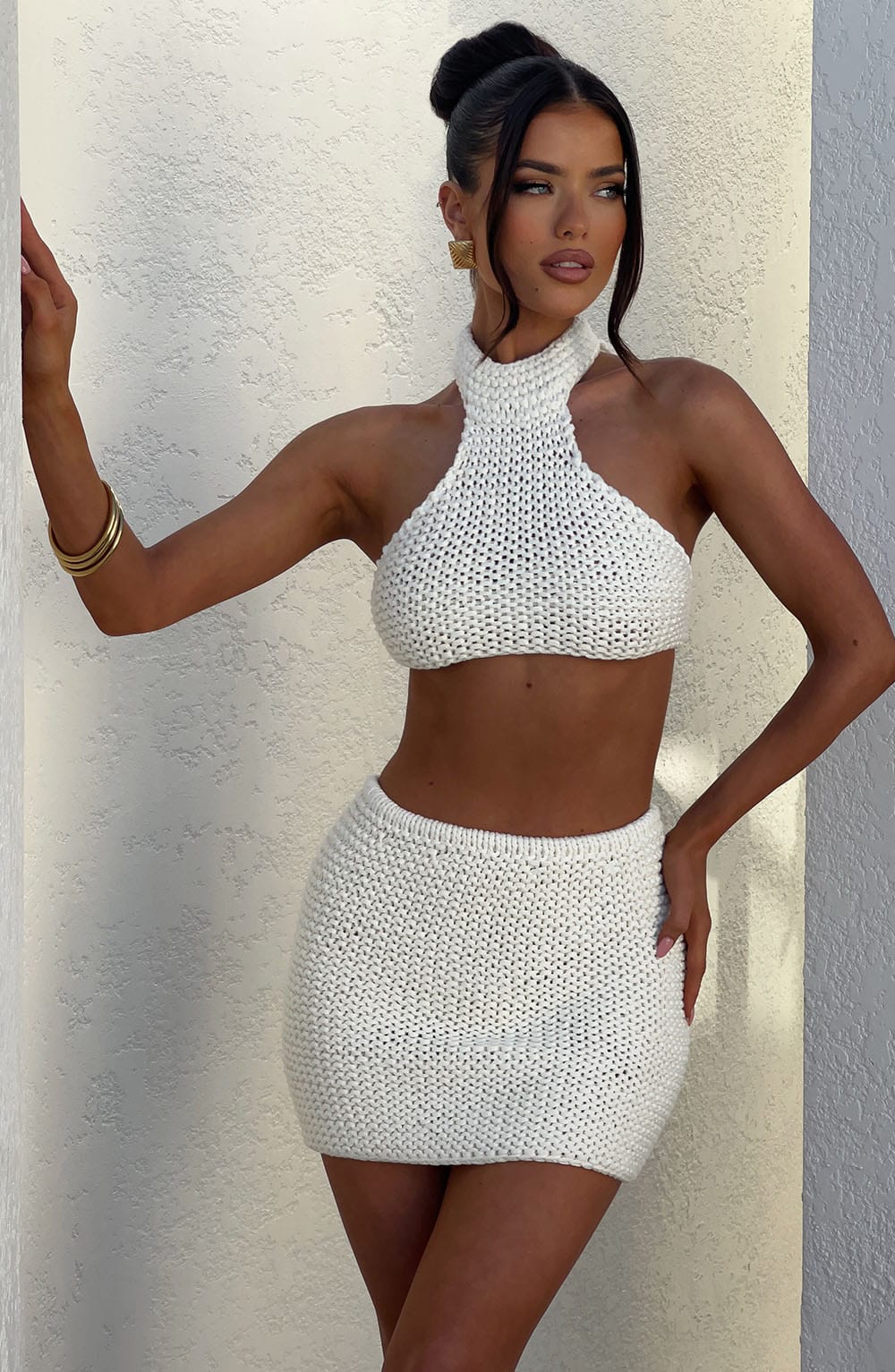 Top con cuello halter Margot - marfil