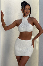 Top con cuello halter Margot - marfil