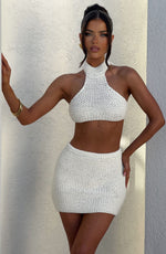 Top con cuello halter Margot - marfil