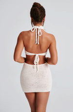 Top con cuello halter Margot - marfil