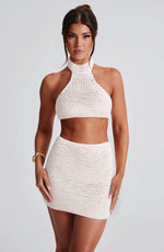 Top con cuello halter Margot - marfil