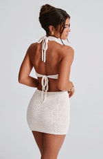 Top con cuello halter Margot - marfil
