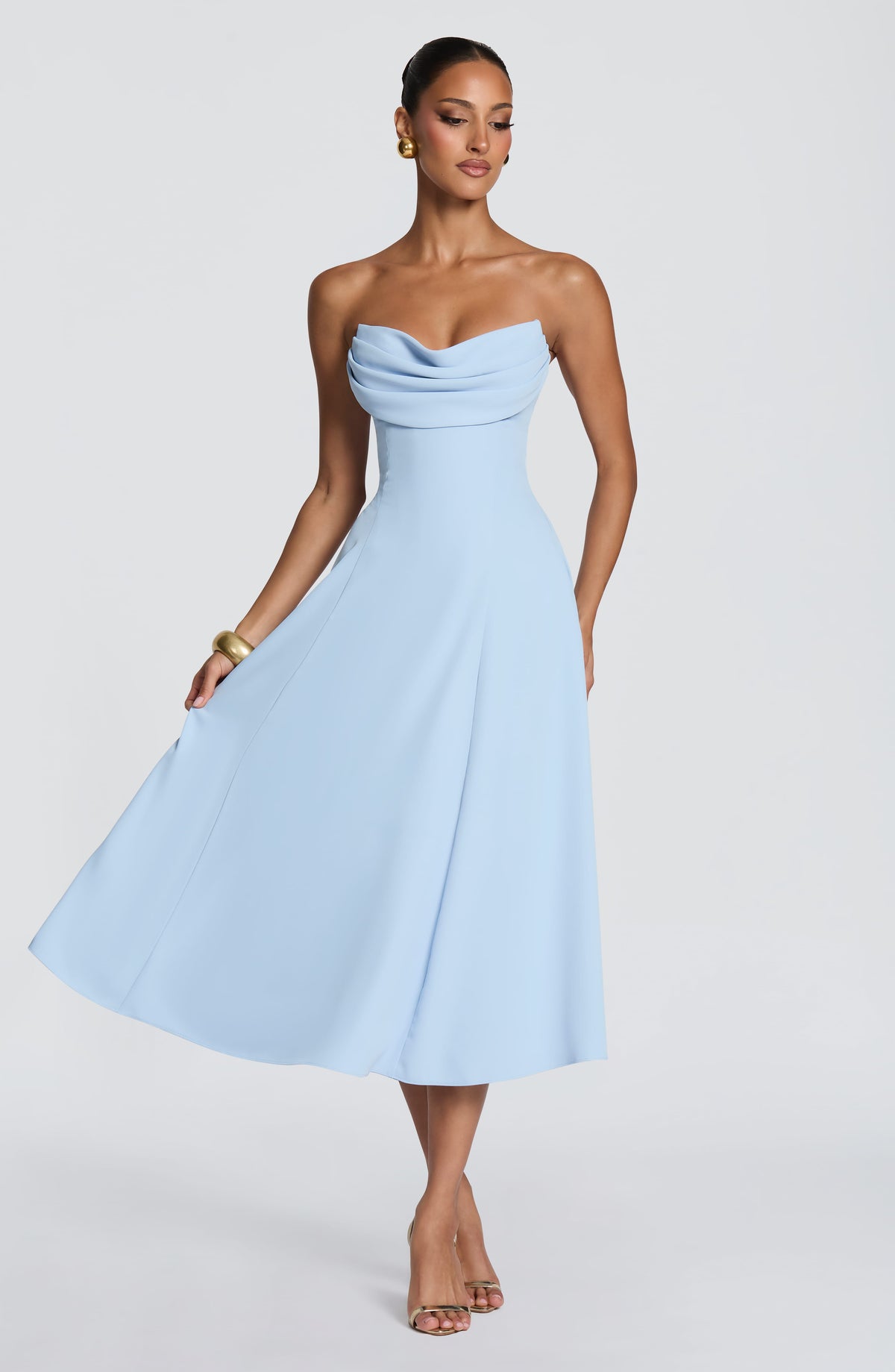 Vestido midi Marlowe - azul glaciar