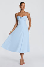 Vestido midi Marlowe - azul glaciar