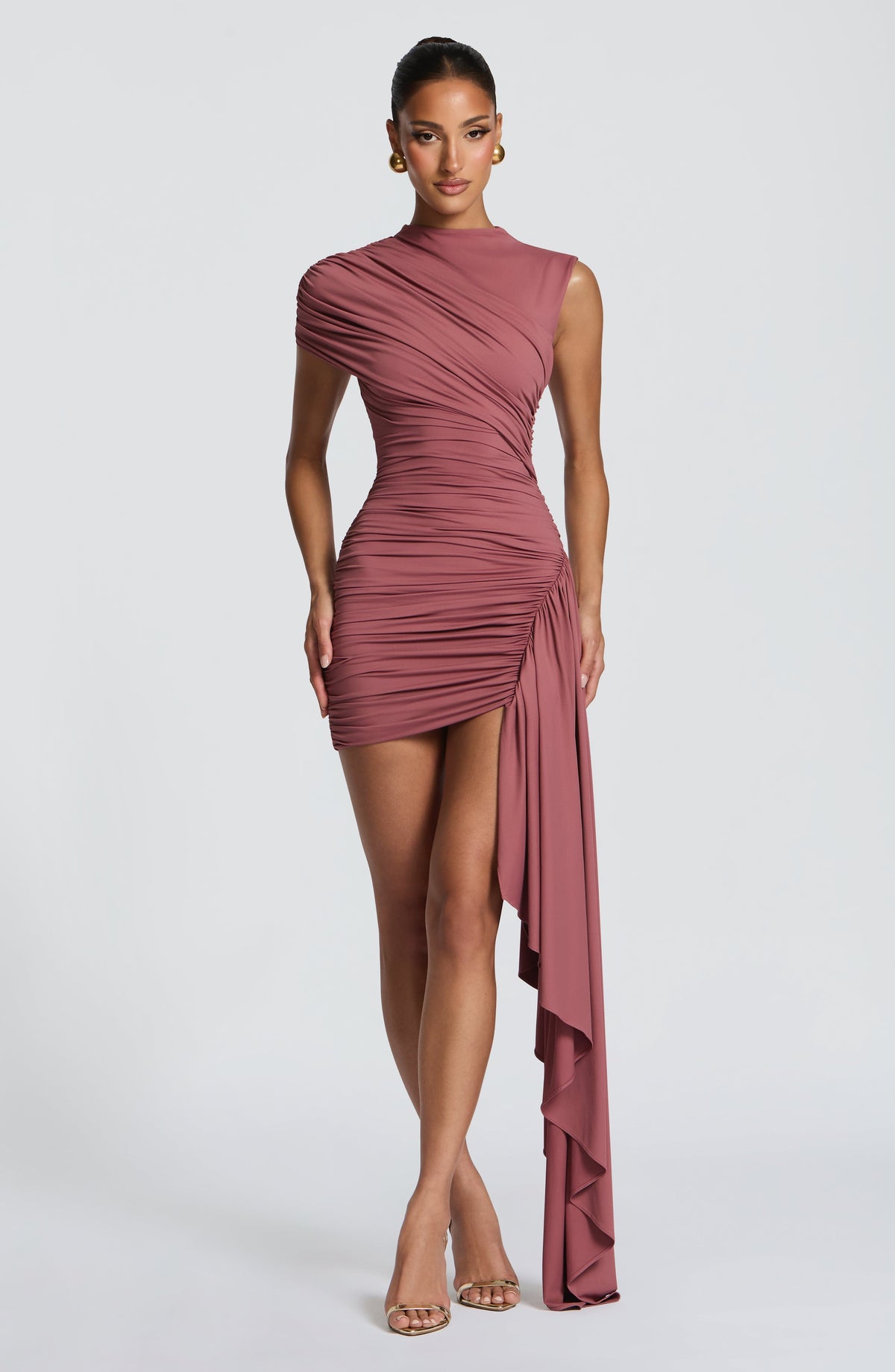 Vestido corto Marnie - marrón rosado
