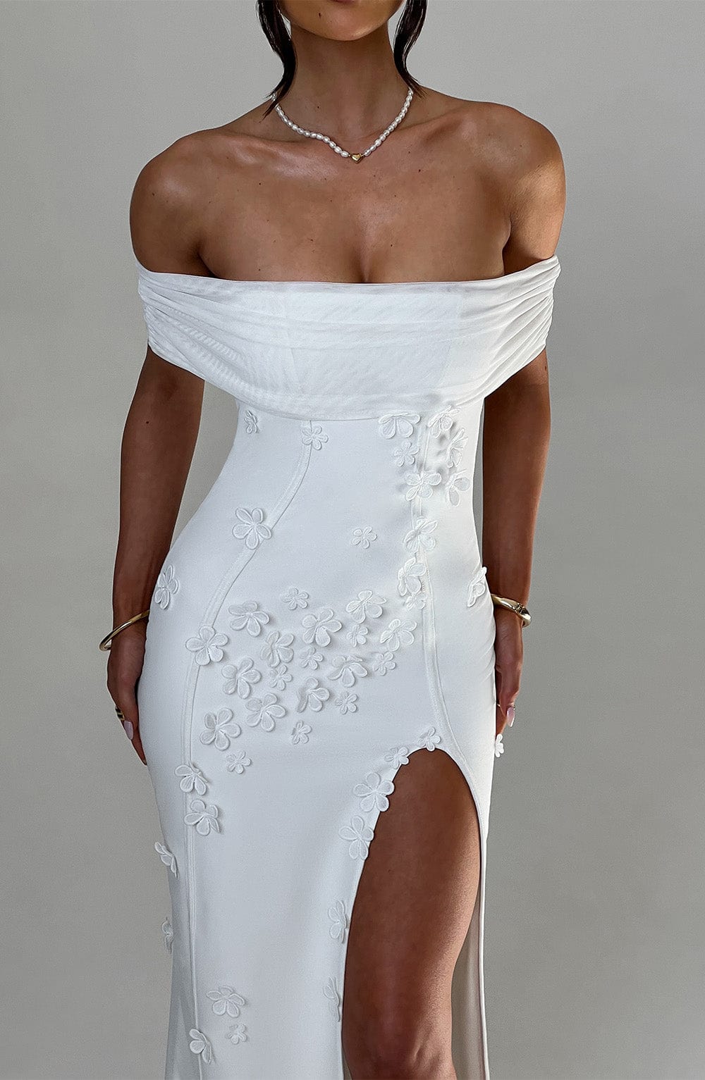 Vestido largo Milani - marfil