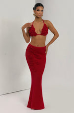 Falda larga Nerida - rojo