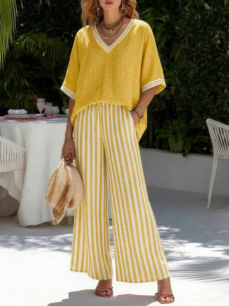 Amélia | Conjunto de Verano de Corte Holgado con Pantalón Fluido