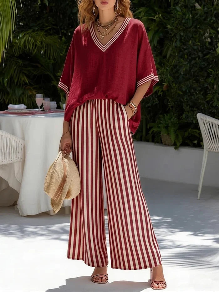 Amélia | Conjunto de Verano de Corte Holgado con Pantalón Fluido