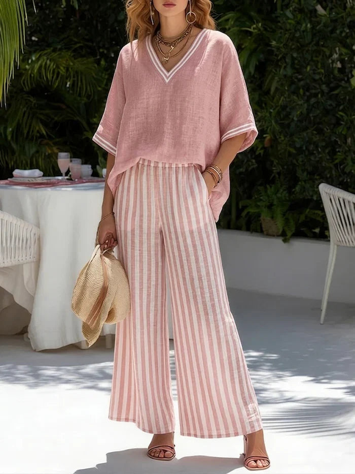 Amélia | Conjunto de Verano de Corte Holgado con Pantalón Fluido