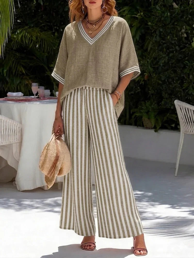 Amélia | Conjunto de Verano de Corte Holgado con Pantalón Fluido