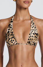 Top de bikini triangular Pietra - estampado de leopardo
