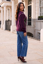Plum Argyle Crew Neck Jumper