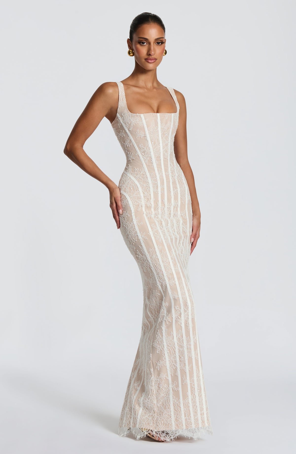Vestido largo Polina - marfil