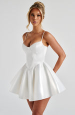 Vestido corto Poppy - marfil
