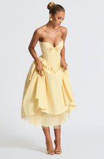 Vestido midi Prim - amarillo limón