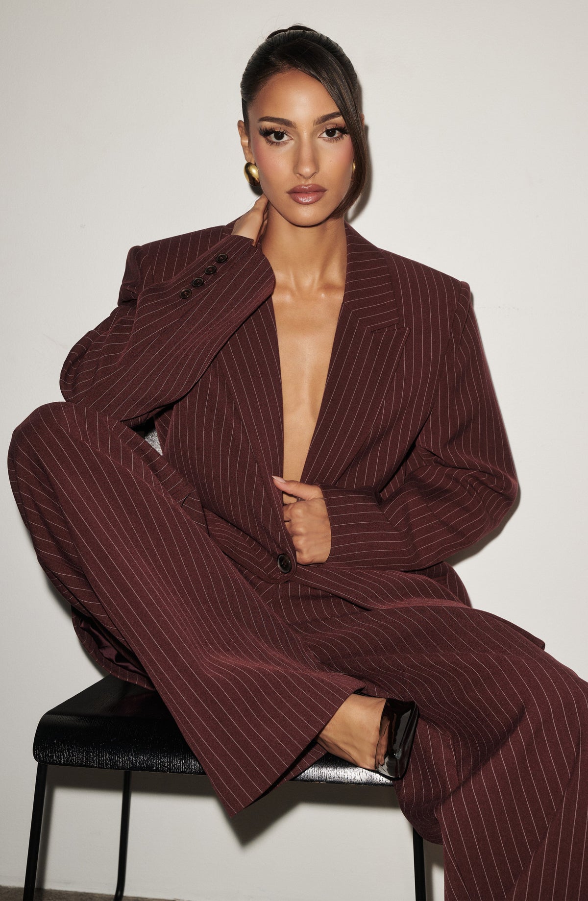 Blazer Reece - burdeos con raya diplomática