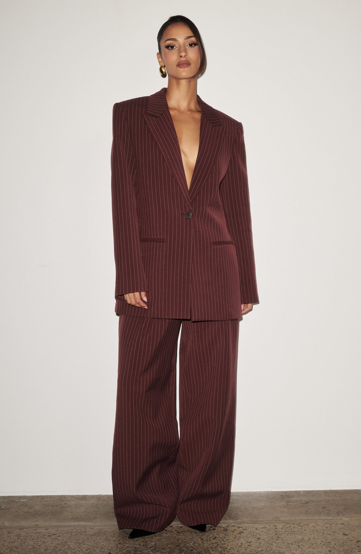 Blazer Reece - burdeos con raya diplomática