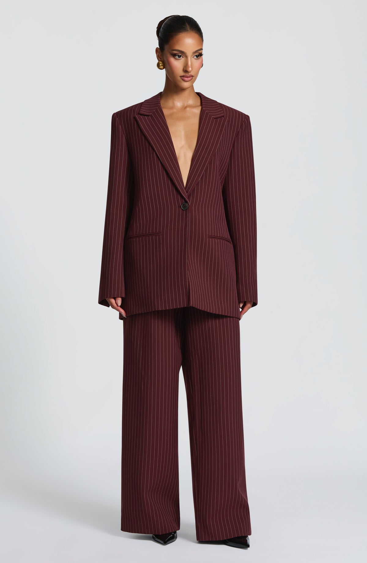 Blazer Reece - burdeos con raya diplomática