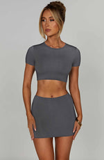 Minifalda Rein - gris antracita