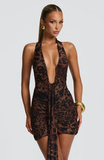 Vestido corto Rosetta - estampado de leopardo