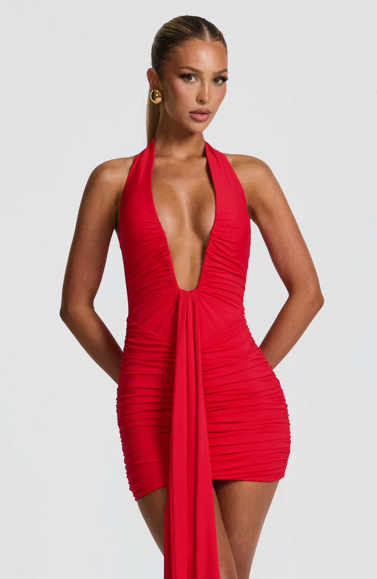 Vestido corto Rosetta - rojo