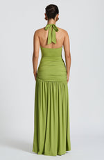 Falda larga Saira - verde oliva
