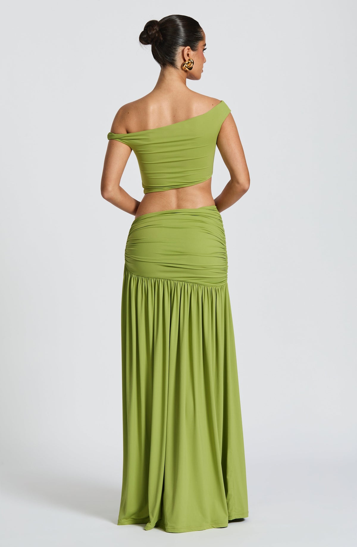 Falda larga Saira - verde oliva