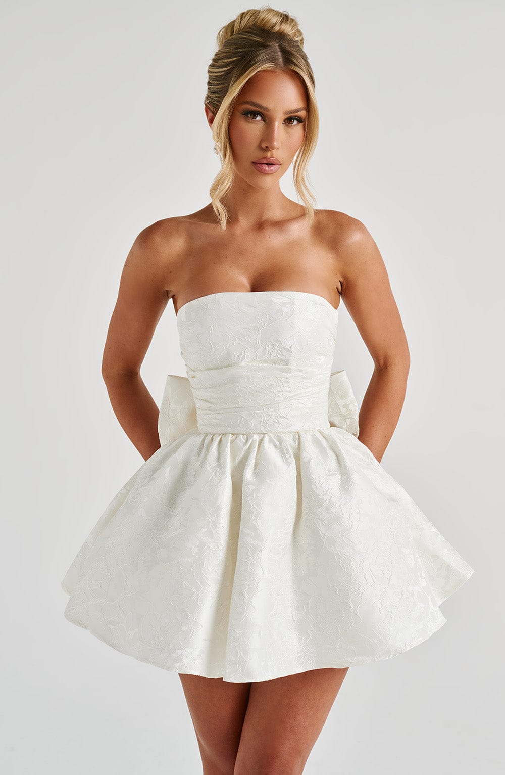 Vestido corto Salome - marfil