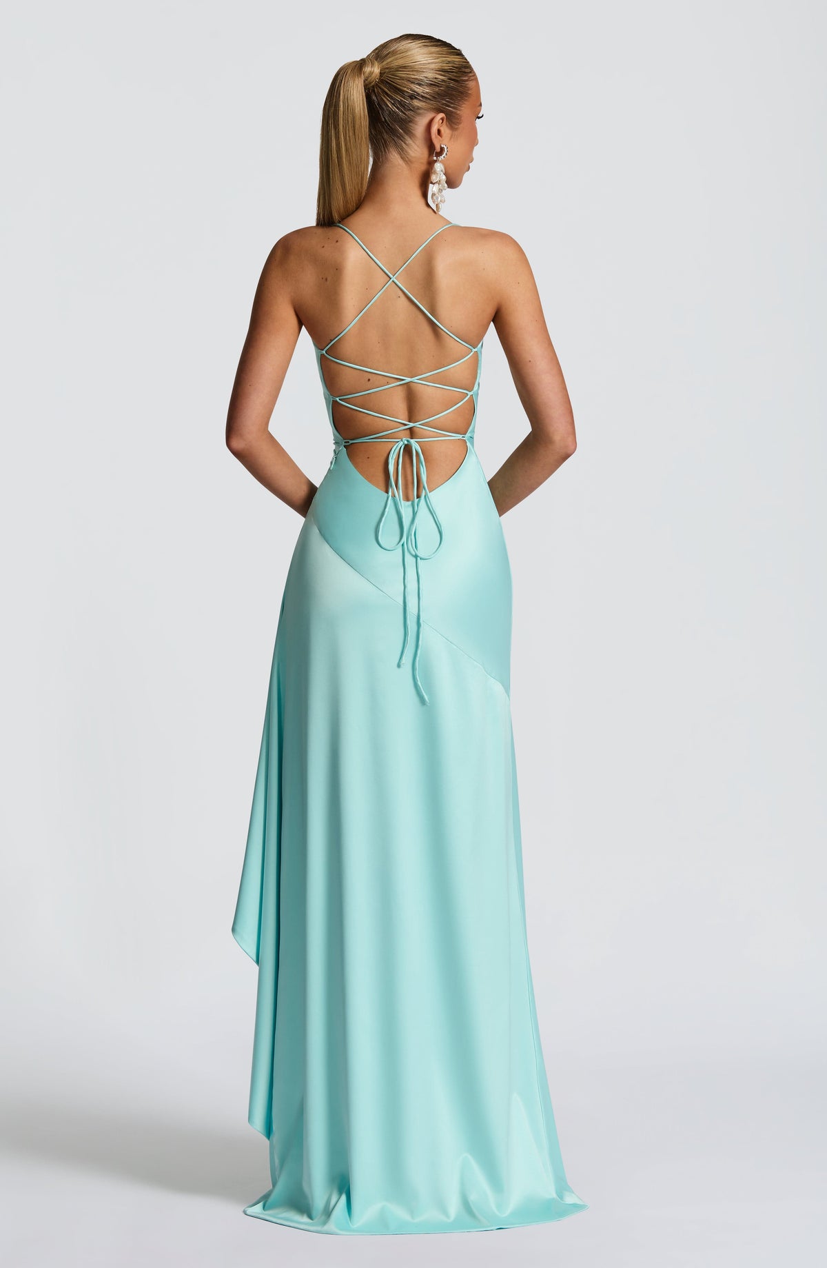 Vestido largo Samira - aguamarina