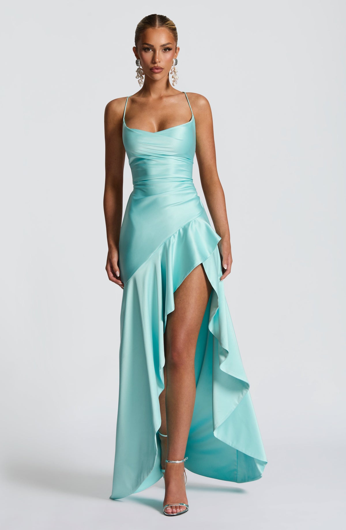 Vestido largo Samira - aguamarina