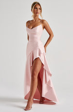 Vestido largo Samira - rosa empolvado