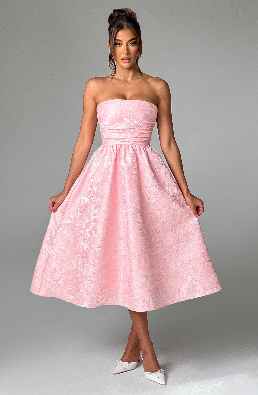 Vestido midi Saoirse - rosa empolvado