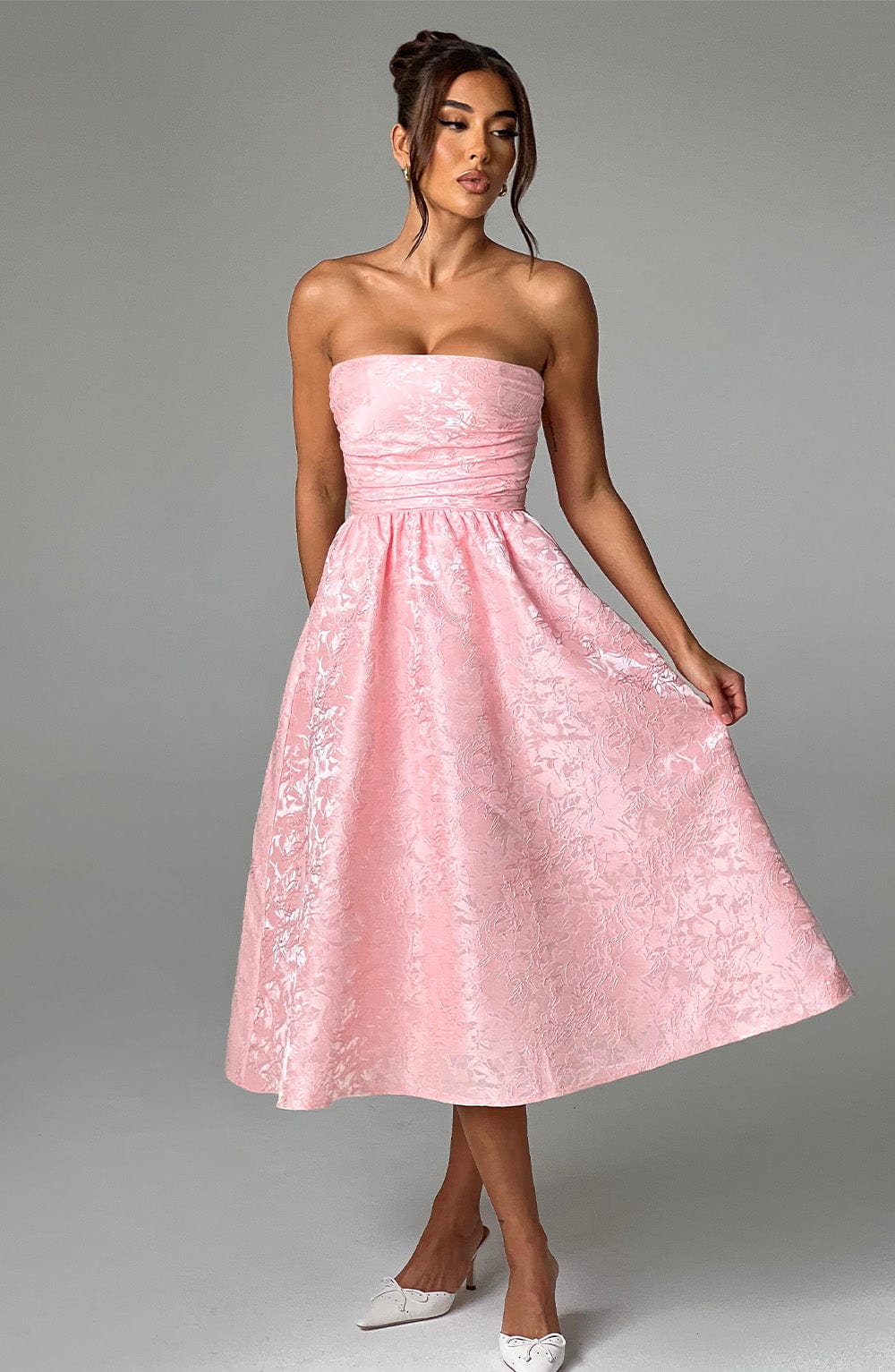 Vestido midi Saoirse - rosa empolvado