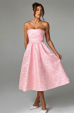 Vestido midi Saoirse - rosa empolvado