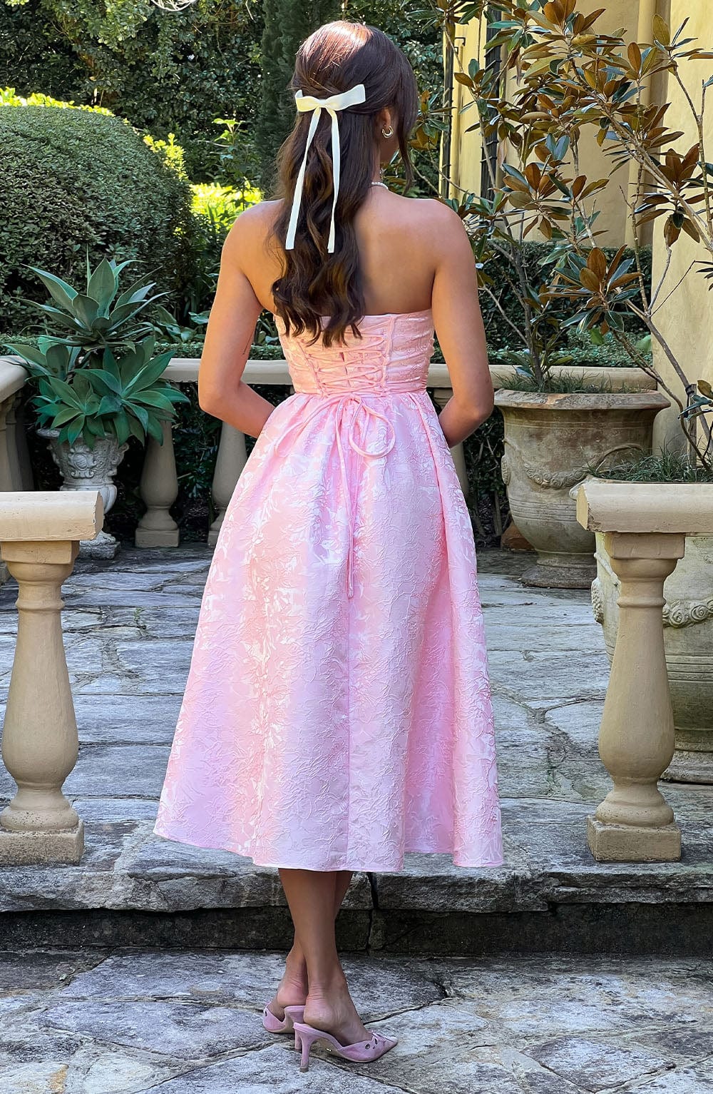 Vestido midi Saoirse - rosa empolvado