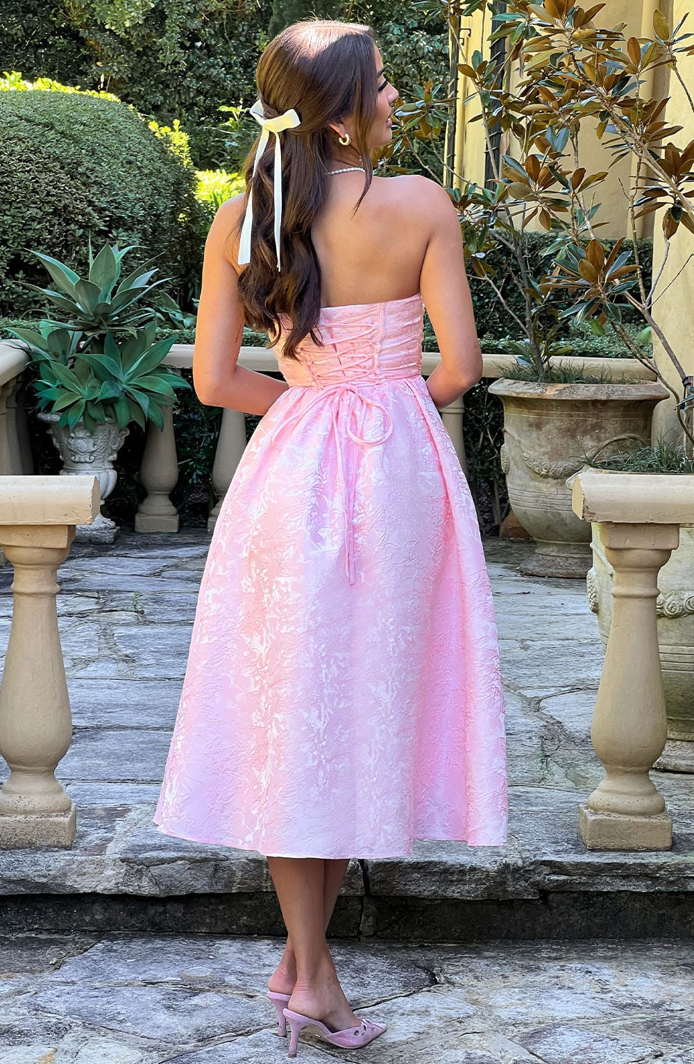 Vestido midi Saoirse - rosa empolvado