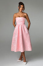 Vestido midi Saoirse - rosa empolvado