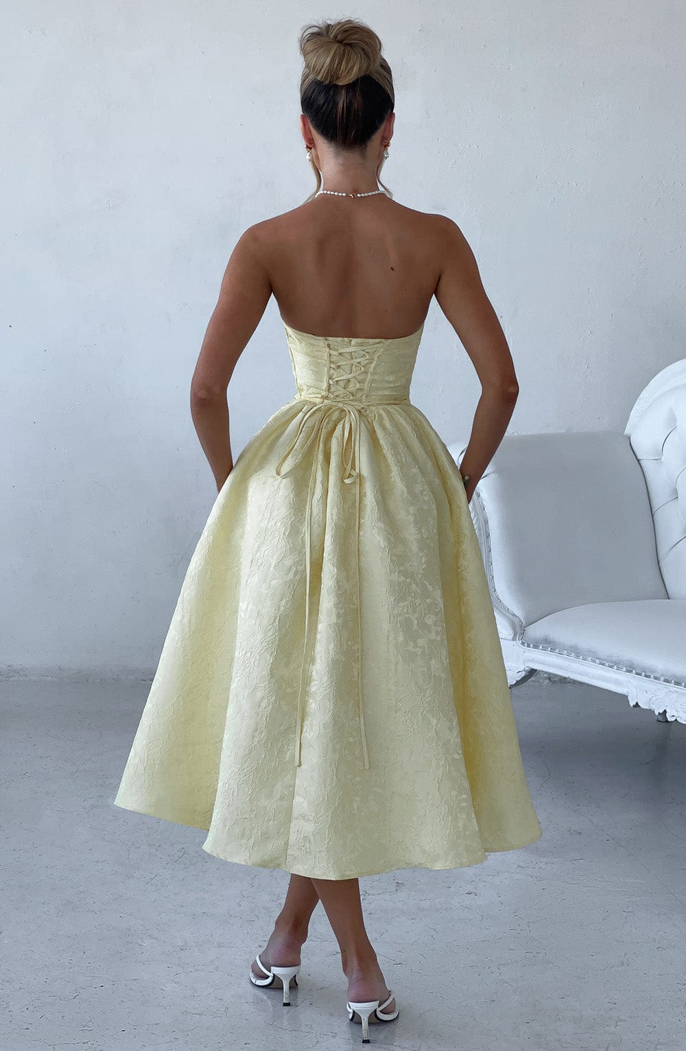 Vestido midi Saoirse - amarillo limón