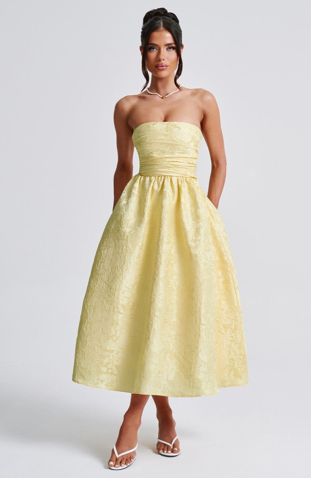 Vestido midi Saoirse - amarillo limón