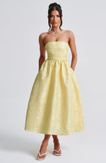 Vestido midi Saoirse - amarillo limón