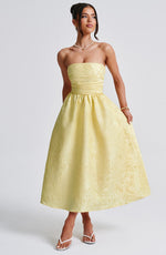 Vestido midi Saoirse - amarillo limón