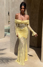 Vestido largo Sauline - amarillo limón