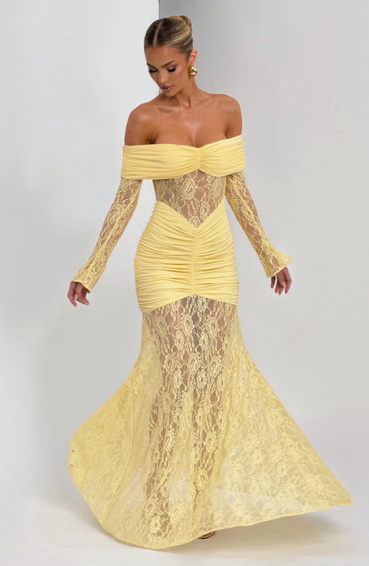 Vestido largo Sauline - amarillo limón