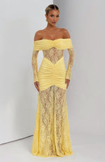 Vestido largo Sauline - amarillo limón