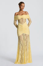 Vestido largo Sauline - amarillo limón