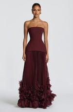 Vestido de gala Seraphina - rojo cereza lacado