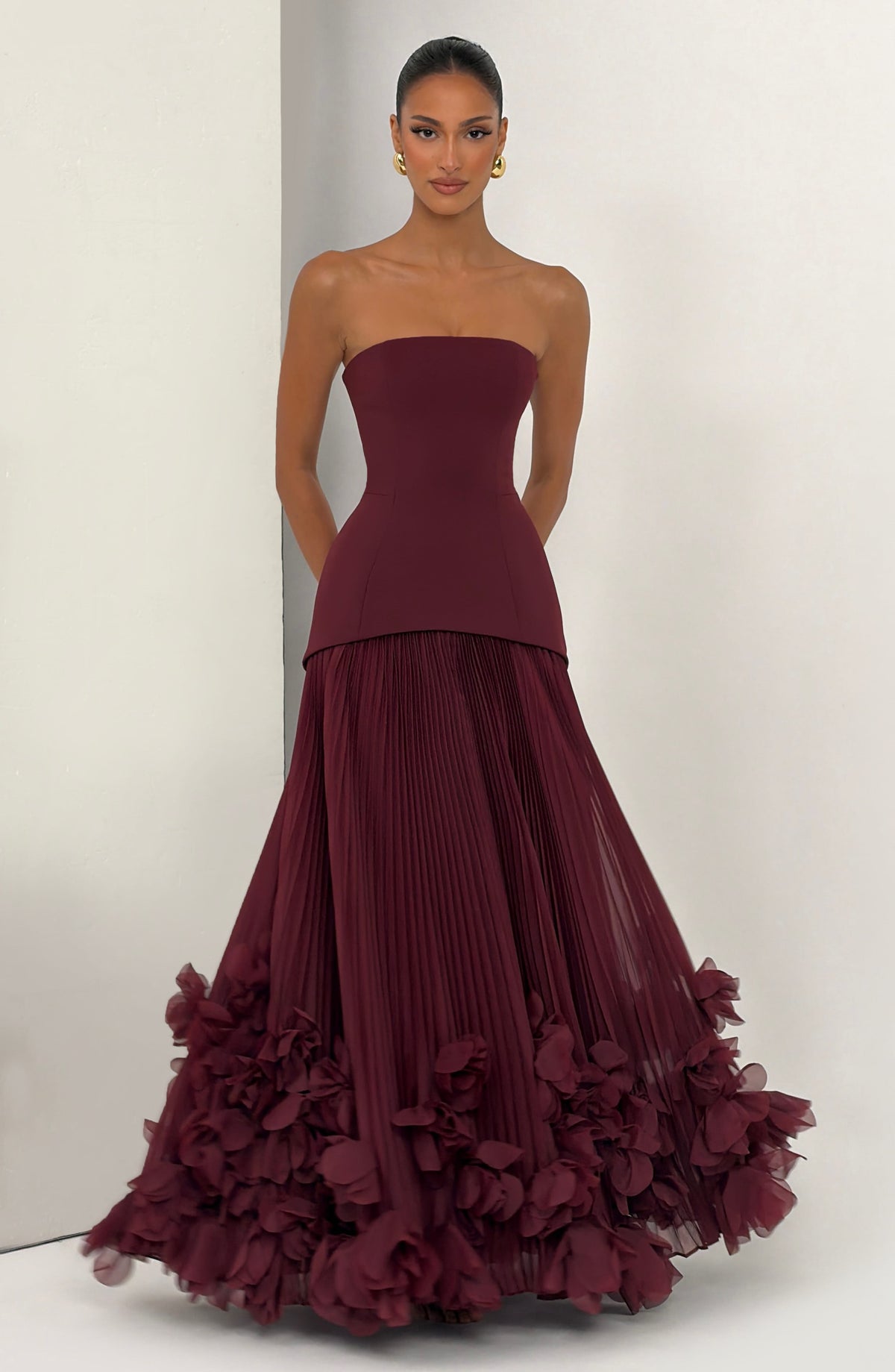 Vestido de gala Seraphina - rojo cereza lacado