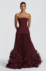 Vestido de gala Seraphina - rojo cereza lacado