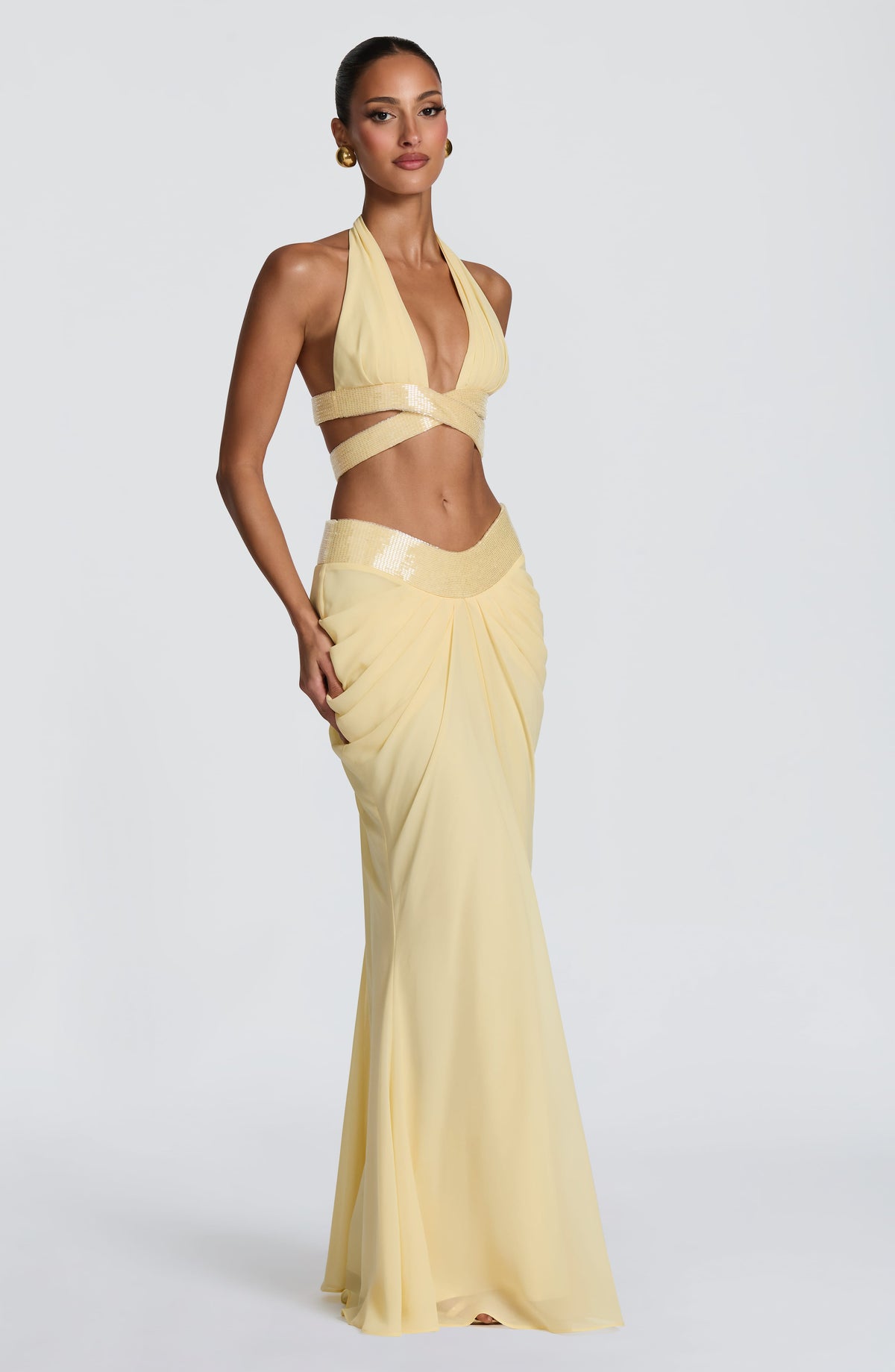 Falda larga Sophie - amarillo limón
